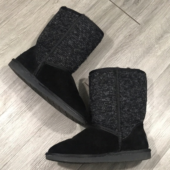 Minnetonka Black Suede and Sheepskin Fur Lined boots size 9 - Picture 5 of 11